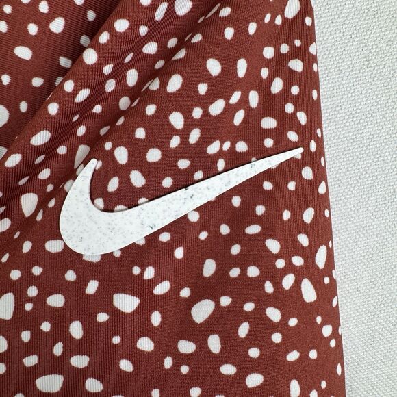 Nike Rash Guard Top Womens Large Brown Speckled Long Sleeve Nike Swim Beach Surf - Picture 11 of 16